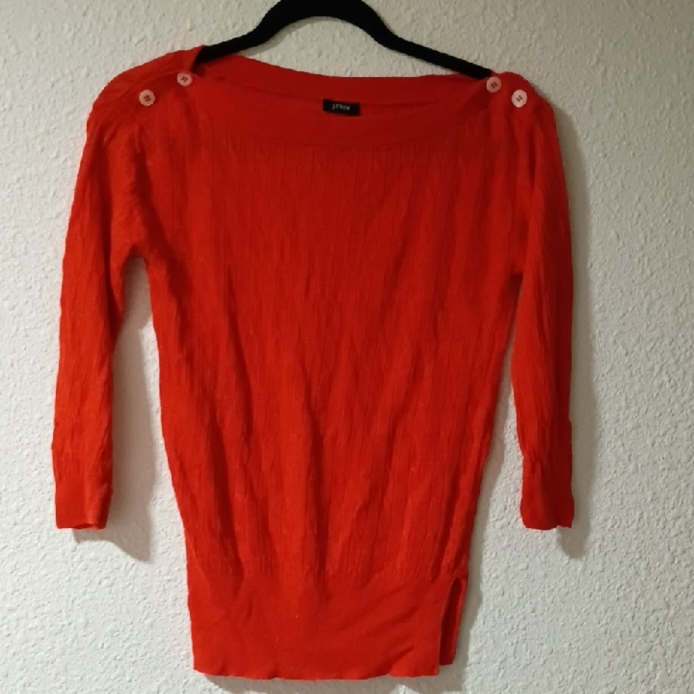 J. Crew Vibrant Red Knit Sweater